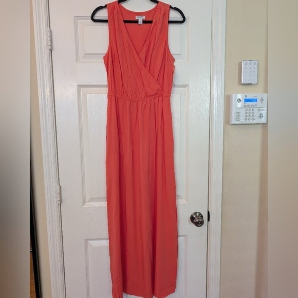 NWT OLD NAVY Faux Wrap Coral Sleeveless Maxi Dress